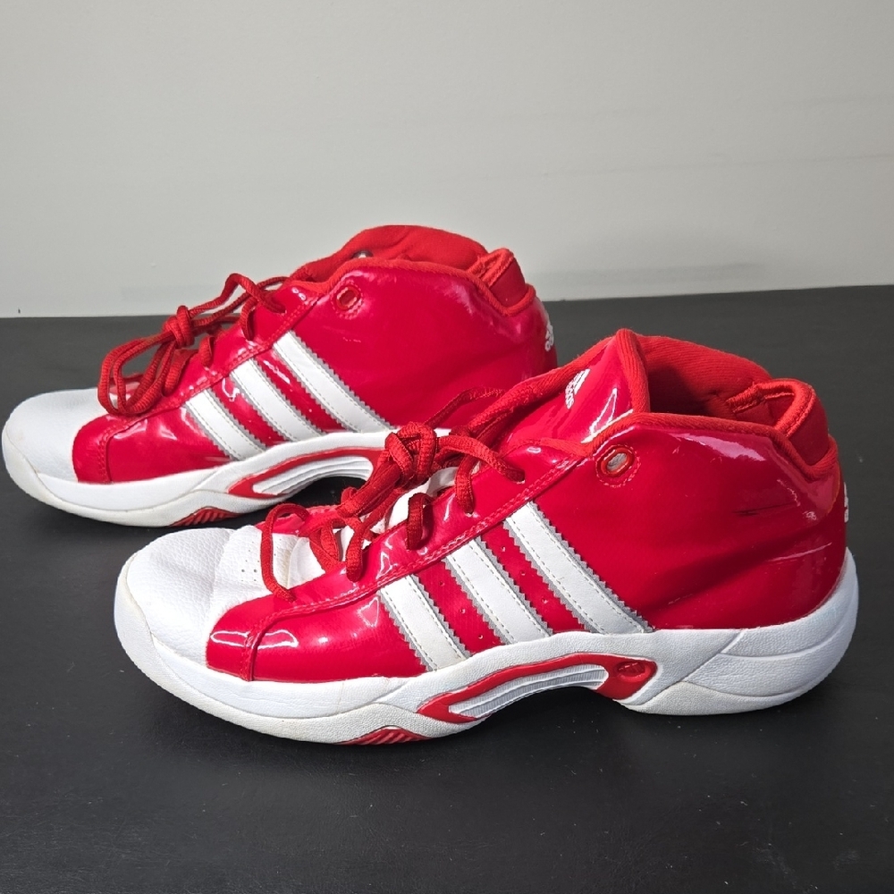 Adidas Bright Red and White Sneakers - Picture 4 of 11